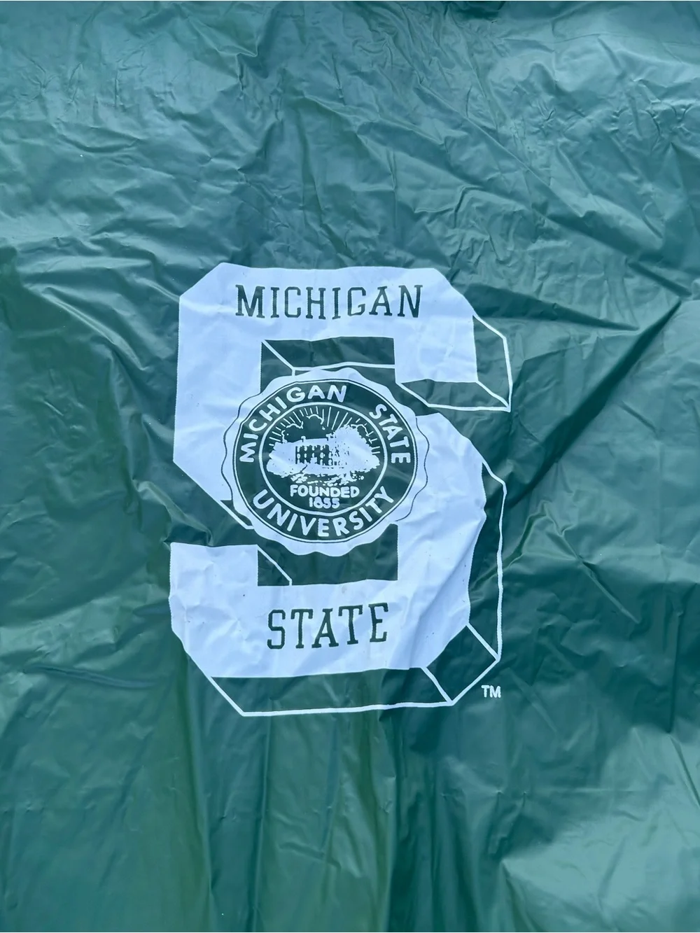 Michigan State University MSU Spartans Green Hooded Rain Poncho One Size